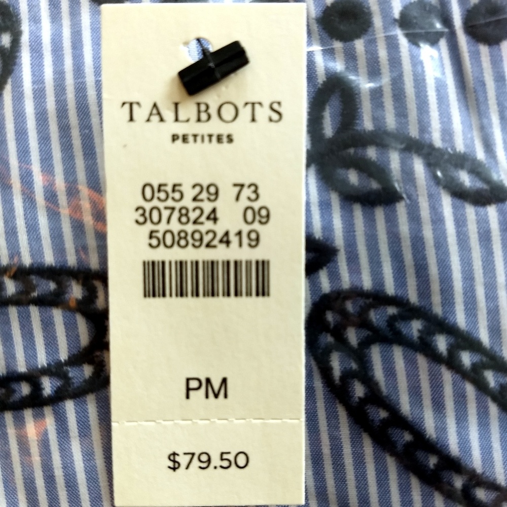 Talbot's Ruffle Sleeved Striped Blouse - M/P - Picture 4 of 4